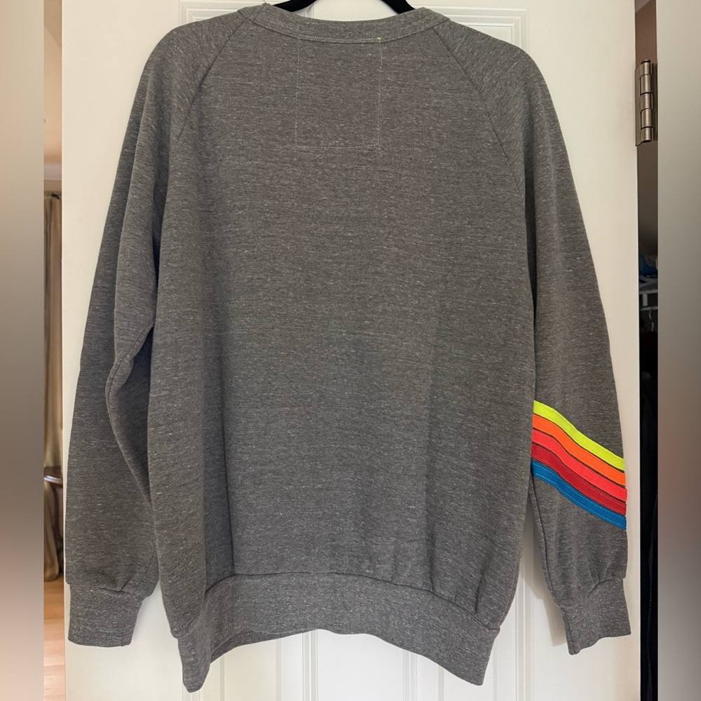 Aviator Nation Lightning Bolt & Rainbow Stripes Crewneck Sweatshirt - Medium - Picture 8 of 15
